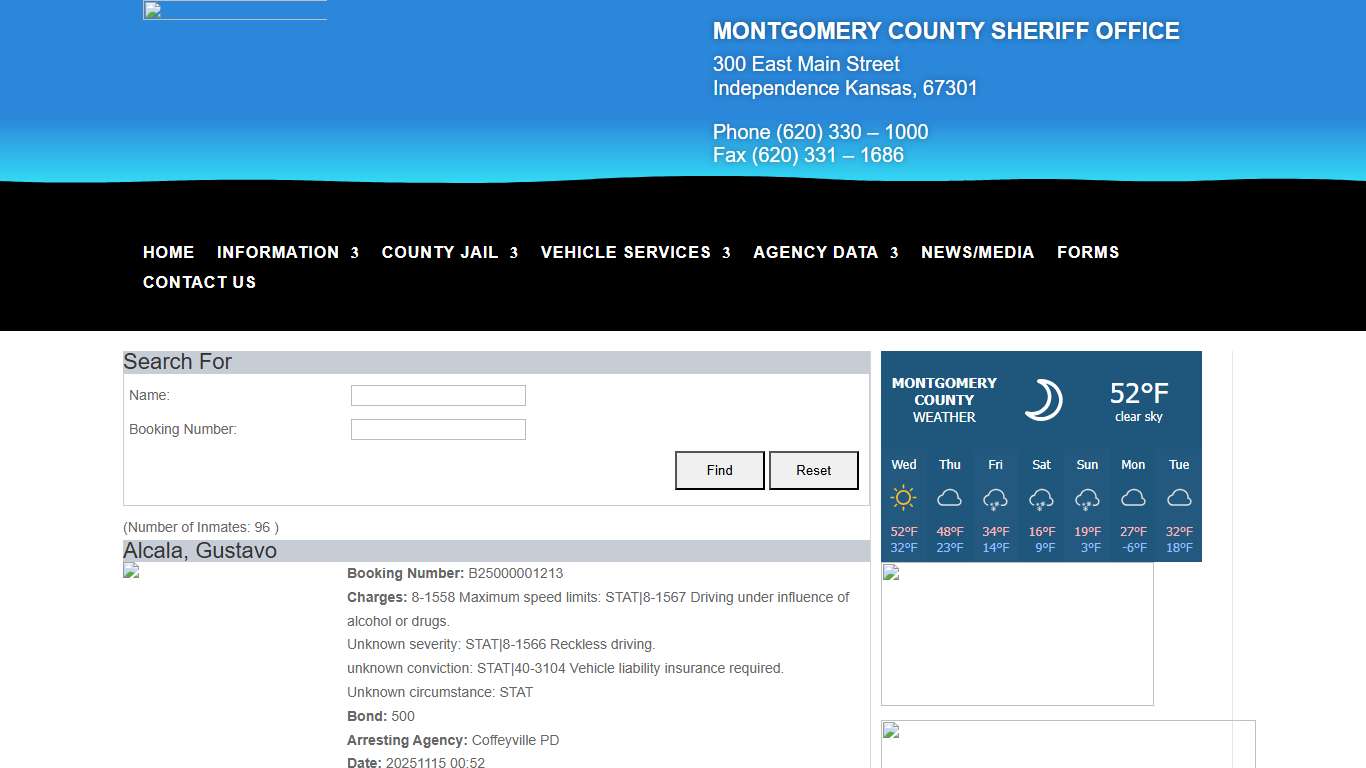 Jail Roster | Montgomery County Sheriff's Office Website